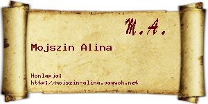 Mojszin Alina névjegykártya